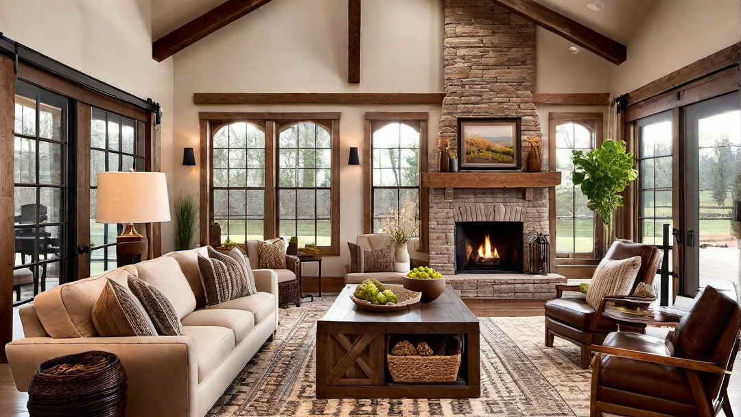 Classic Elegance: Brick Fireplace in Ranch Style Living Room