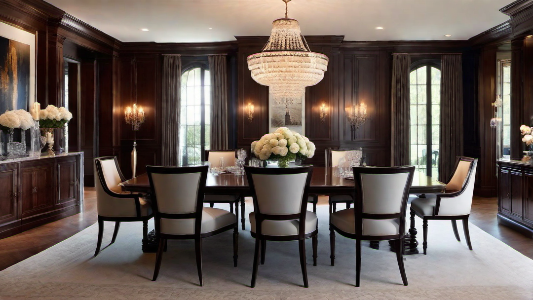 Classic Elegance: Colonial Style Dining Room with Rich Wood