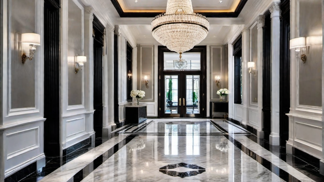 Classic Opulence: Lustrous Marble Flooring in Entryways