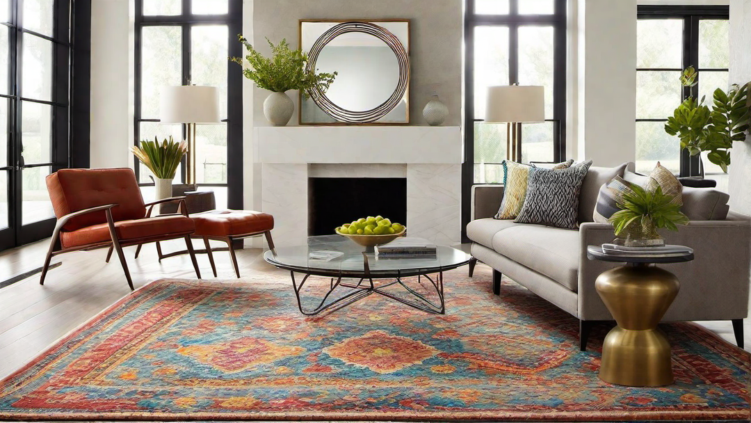 Colorful Rug Statements: Using Area Rugs to Anchor the Great Room