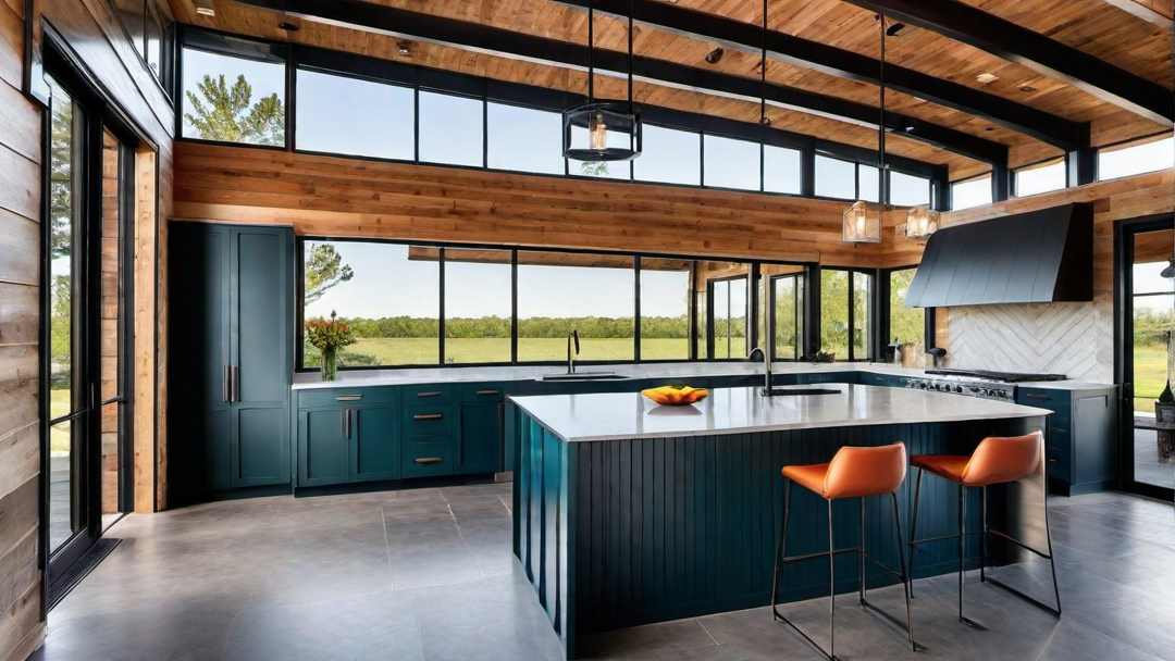 Contemporary Contrast: Steel Frame with Bright Accents