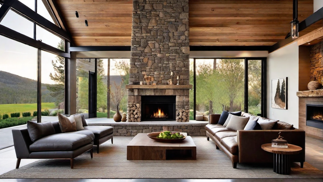 Contemporary Contrasts: Mixing Sleek Finishes with Rustic Ranch Style Fireplaces
