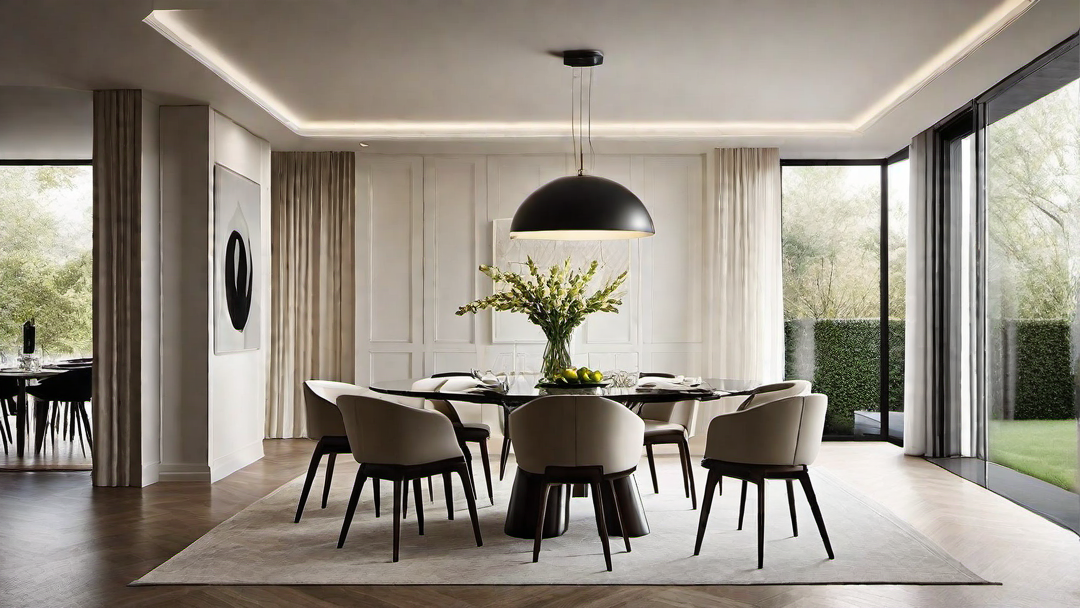 Contemporary Flair: Luminous Dining Area with Stylish Accents