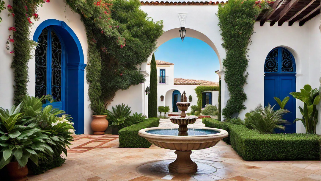 Courtyard Oasis: Stunning Mediterranean Style Home Design