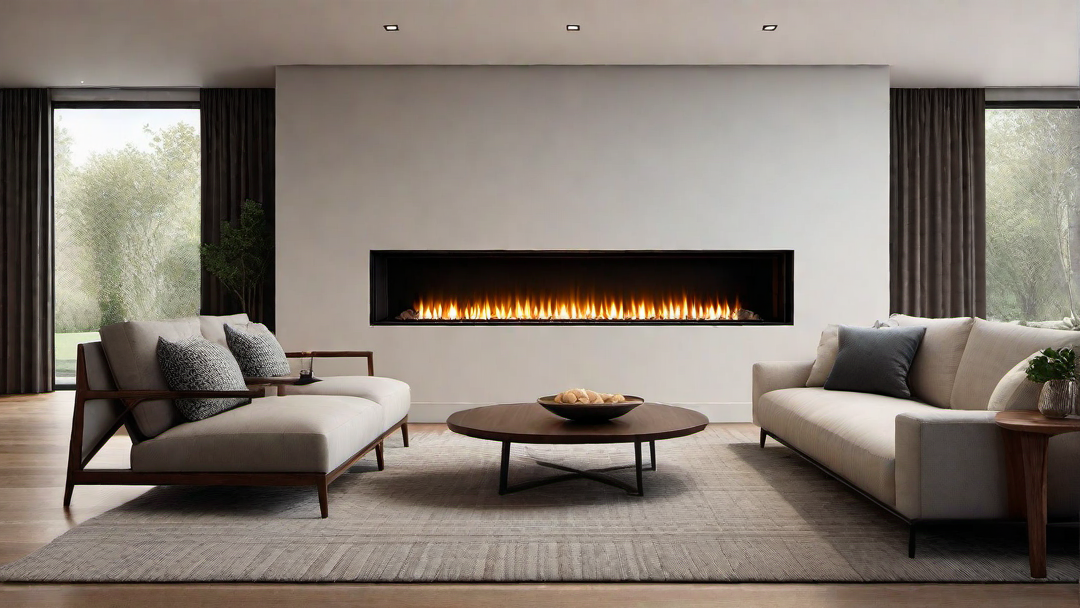 Cozy Elegance: Modern Fireplace with Warm Wood Accents