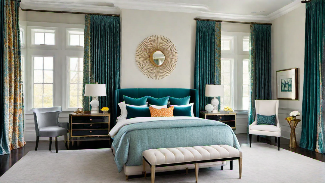 Cozy Retreat: Vibrant Bed Room with Plush Textiles