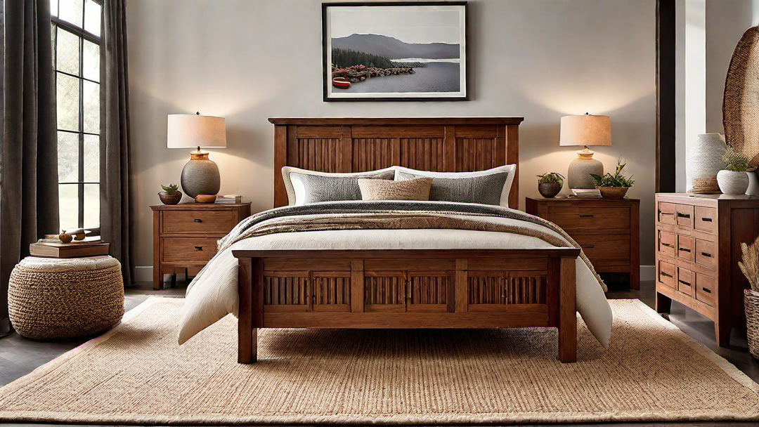 Craftsman Bedroom Textures: Cozy Wool Rugs and Soft Linens