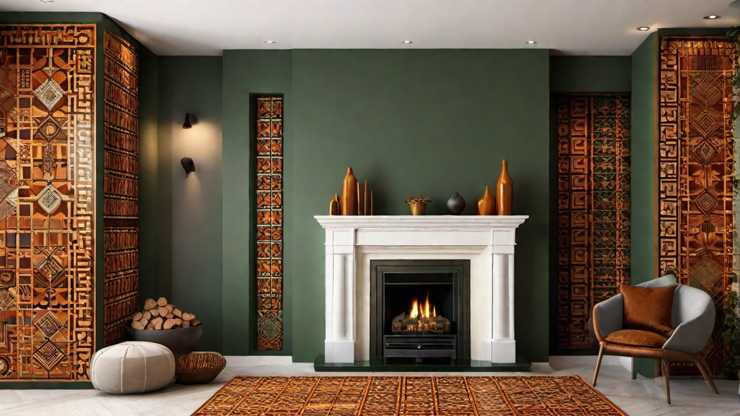 Craftsman Fireplace Tiles: Earthy Tones and Geometric Patterns