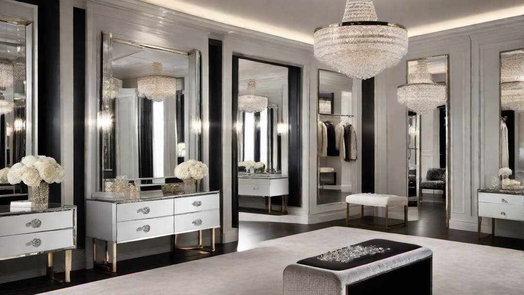 Crystal Clear: Crystal Knobs and Handles in Glittering Dressing Room