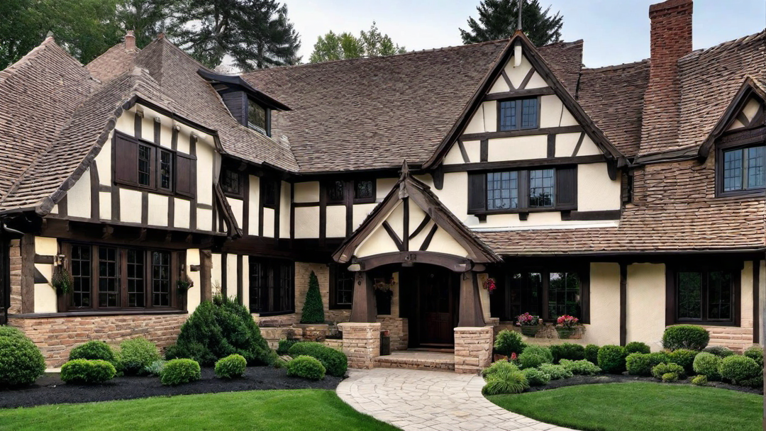 Distinctive Half-Timbered Facade: Tudor Style Home Exterior