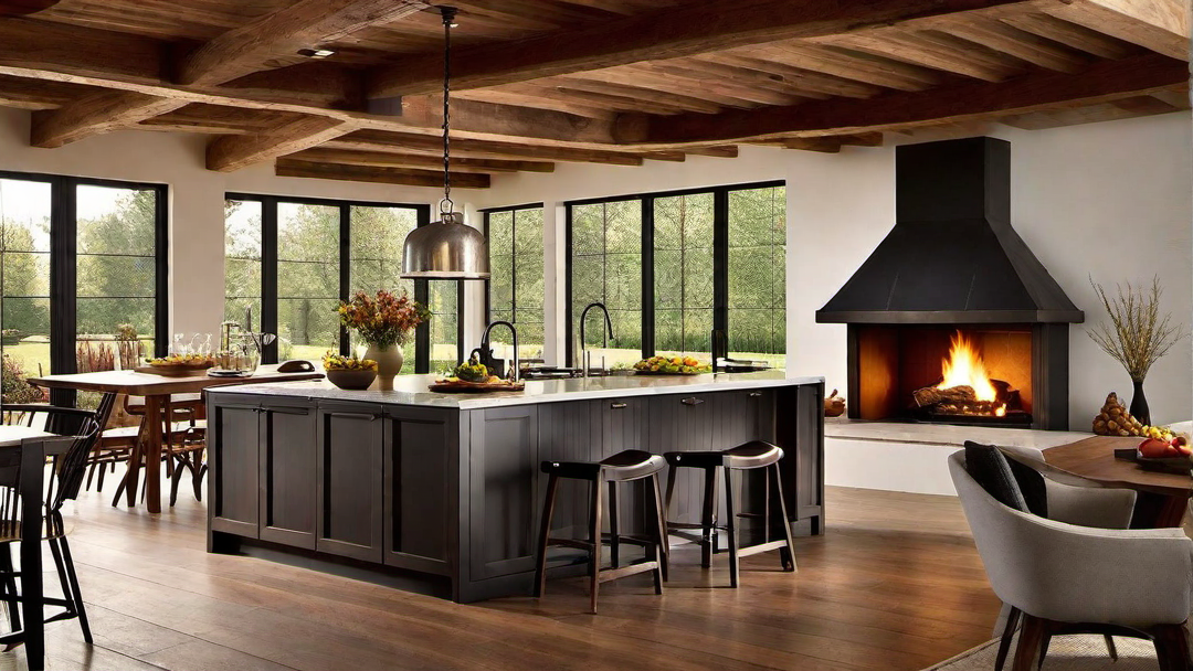 Dual Functionality: Fireplaces that Serve as Cooking Hearths in Ranch Kitchens