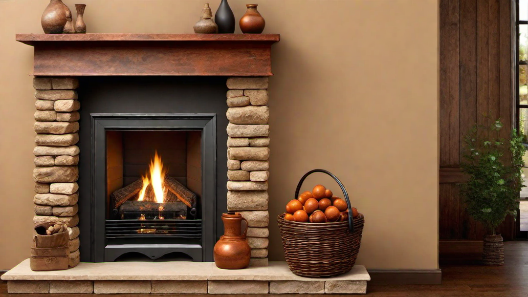 Earthy Tones: Rustic Fireplace with Warm and Cozy Appeal