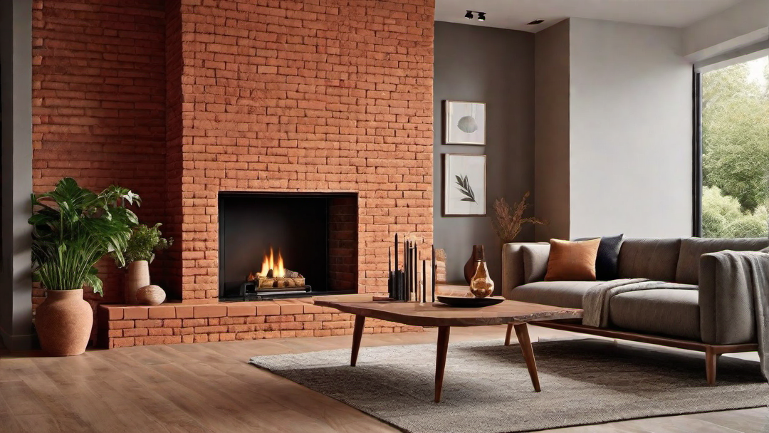 Earthy Warmth: Vibrant Terracotta Fireplace Blending Traditional and Modern