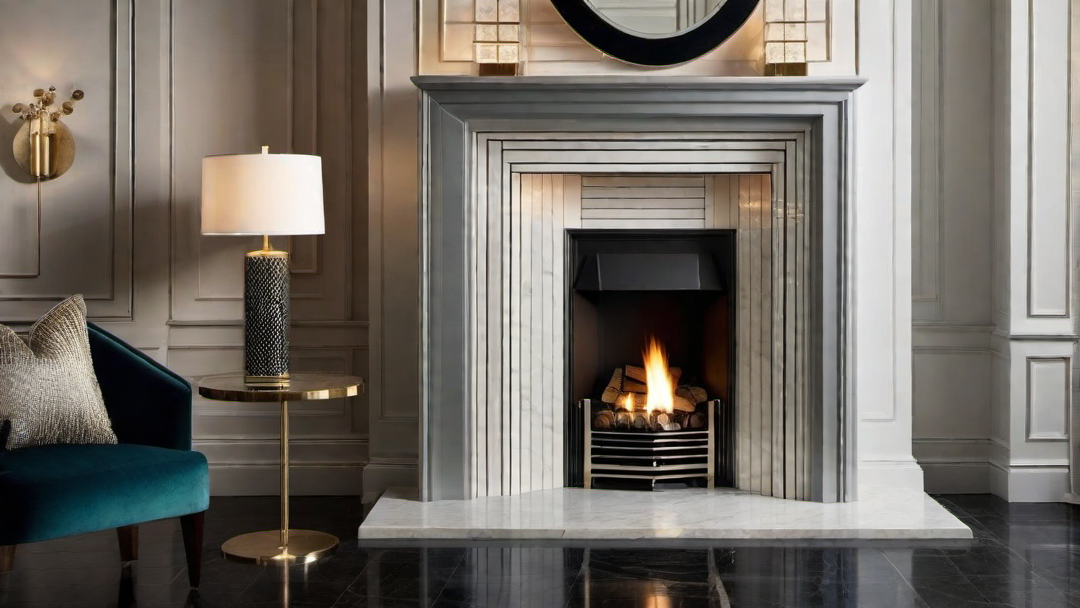 Eclectic Fusion: Art Deco Fireplace with Influences from Different Eras