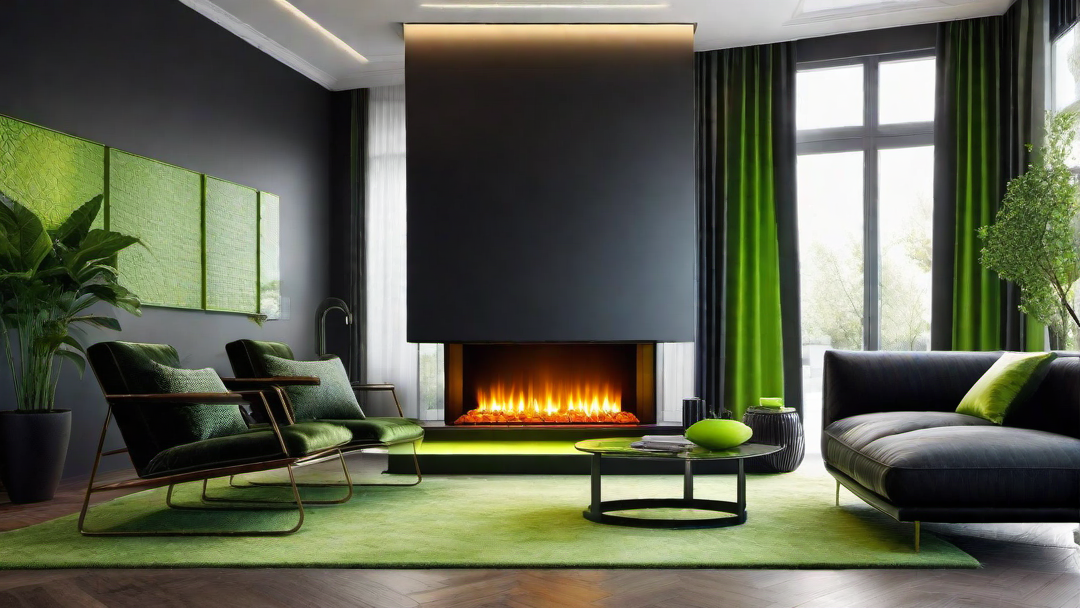 Electric Lime: Energizing the Room with a Playful Fireplace Hue