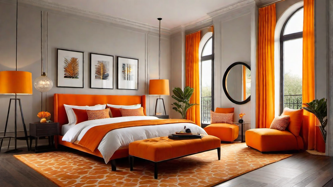 Energizing Citrus: Vibrant Bed Room with Orange Accents
