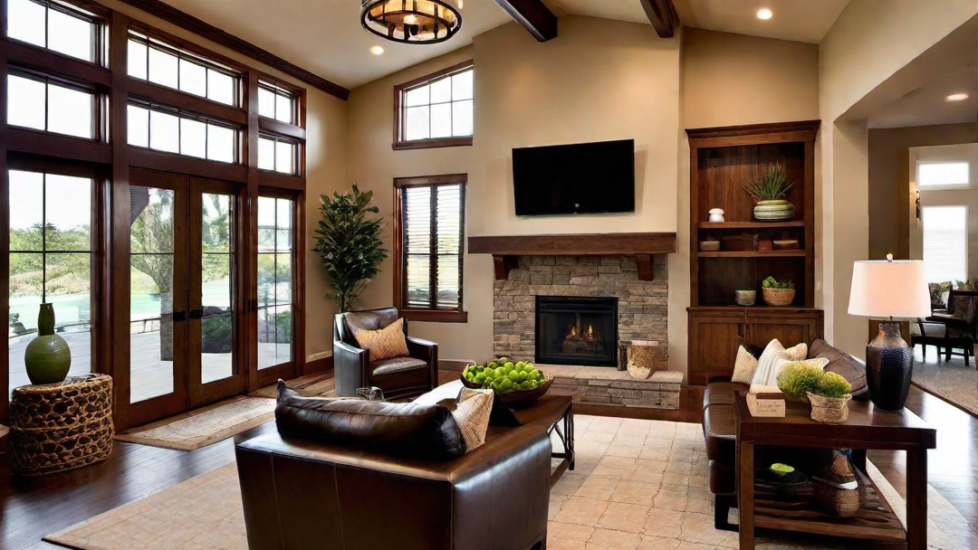Entertaining Space: Craftsman Living Room Layout for Hosting Guests