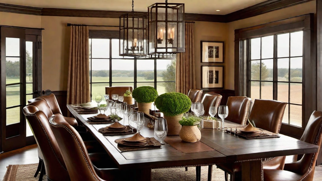 Equestrian Elegance: Equine-inspired Decor in Ranch Style Dining Room