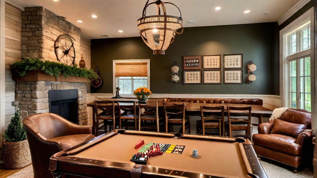 Farmhouse Family Fun: Rustic Game Room with Vintage Decor