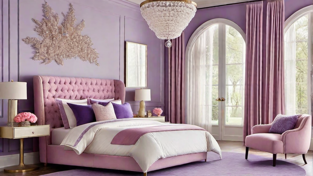 Feminine Flair: Vibrant Bed Room with Pink and Purple Palette