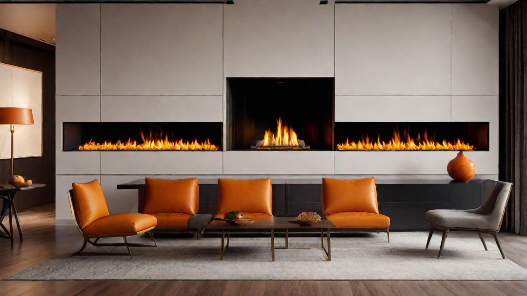 Fiery Orange: Fireplace Igniting Passion and Energy