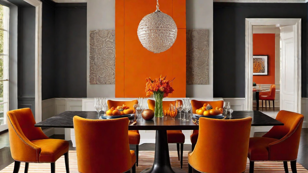Fiesta Vibes: Vibrant Orange Dining Room Decor