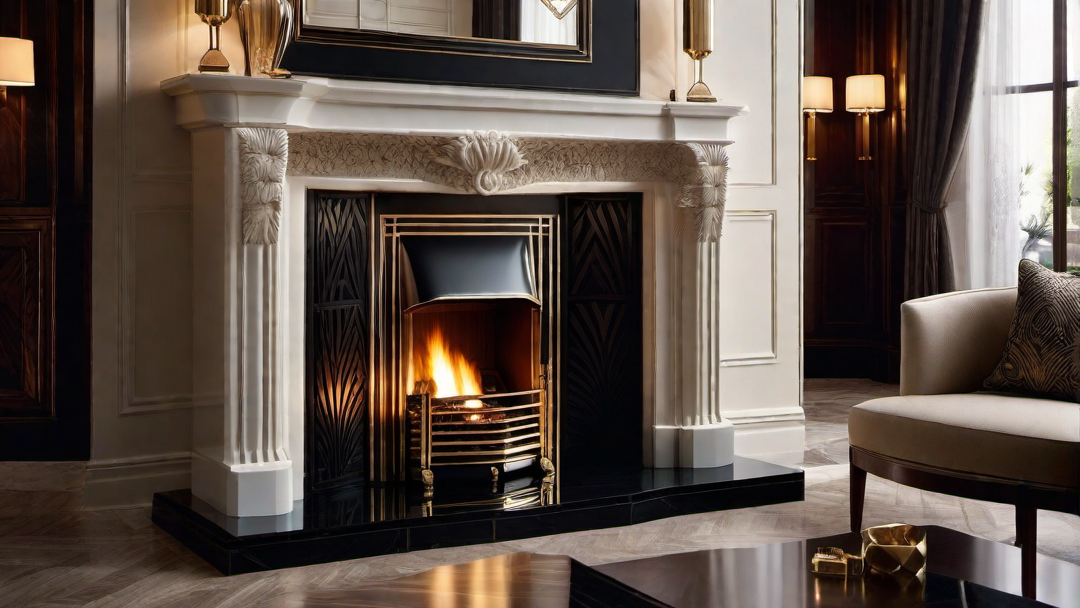 Fine Craftsmanship: Intricate Carvings in Art Deco Fireplace