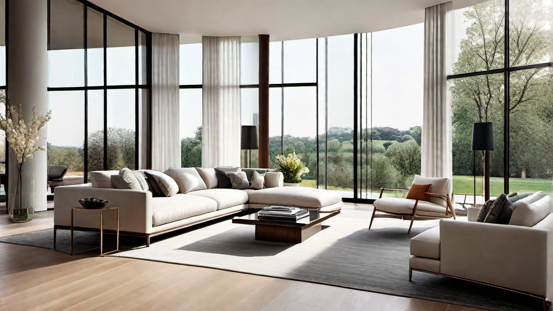 Floor-to-Ceiling Windows: Embracing Natural Light in a Gleaming Living Room