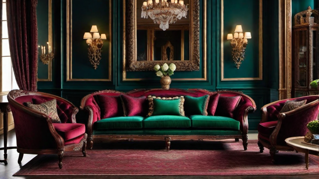 Formal Seating Arrangement: Victorian-style Sofas and Armchairs