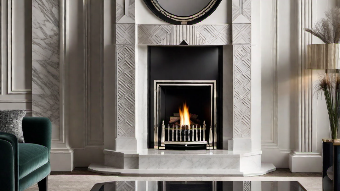 Functional Beauty: Art Deco Fireplace with Integrated Storage