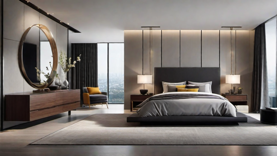 Geometric Appeal: Modern Bedroom with Sharp Angles