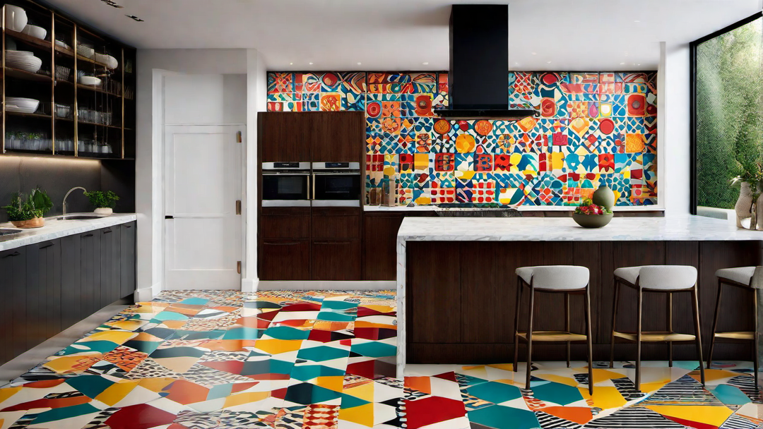 Geometric Delight: Vibrant Kitchen Tiles and Patterns