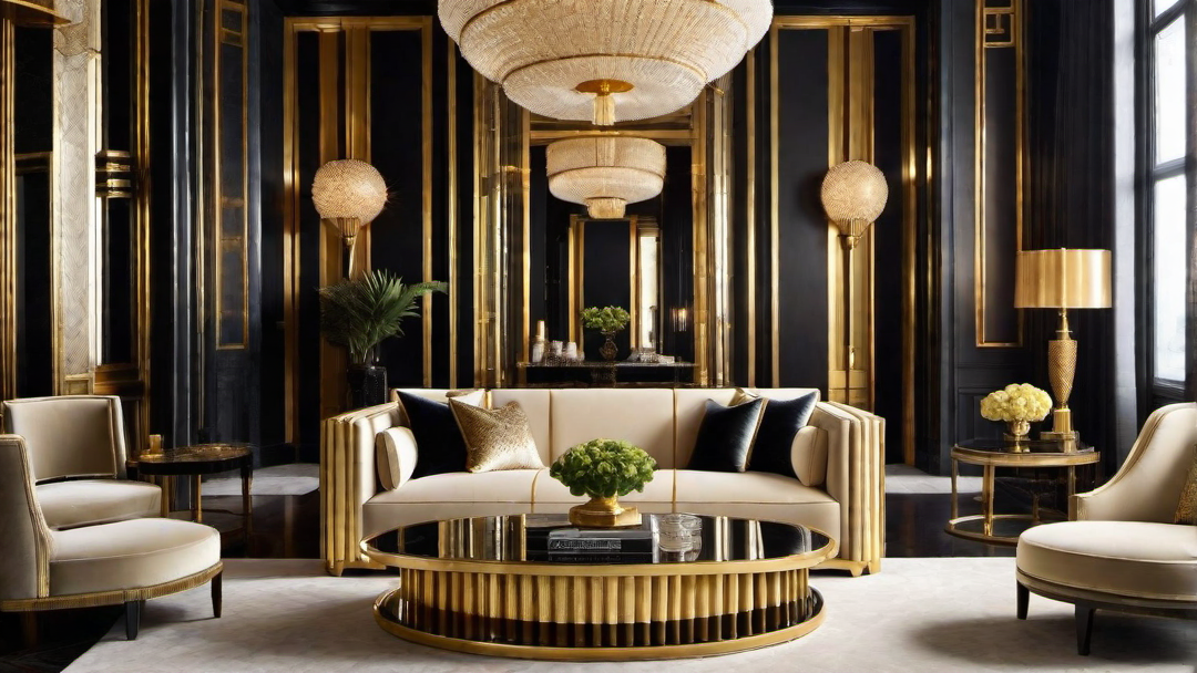 Gilded Age: Incorporating Gold Accents in Art Deco Living Room Design