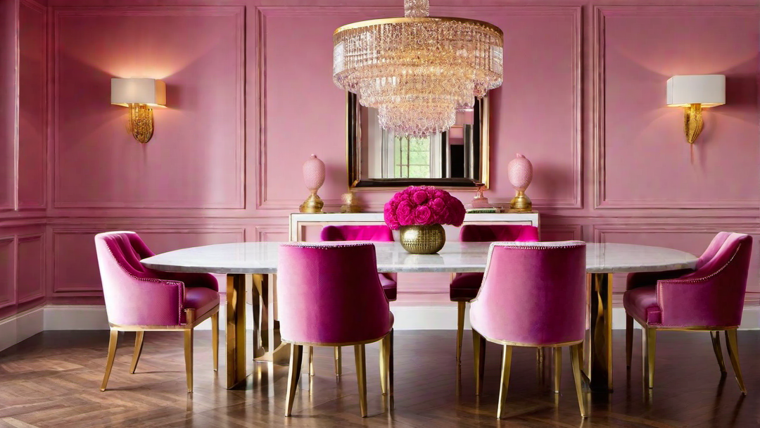 Glamorous Gathering: Vibrant Pink Dining Space
