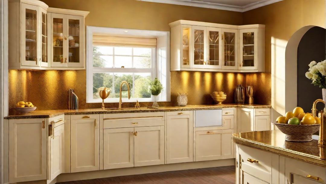 Golden Glow: Luxurious and Elegant Kitchen Accents