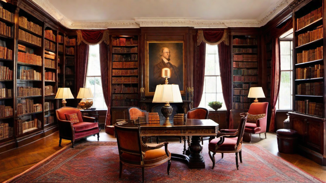 Historic Charm: Antiquarian Books and Vintage Decor in a Library