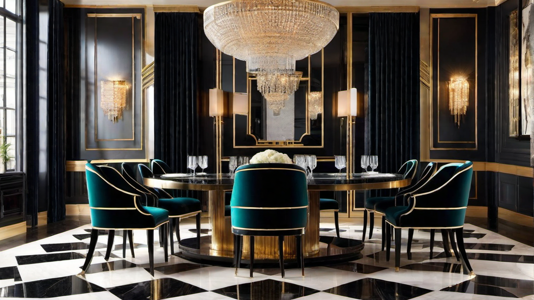 Hollywood Regency: Art Deco Dining Room Inspired by Old Hollywood Glamour