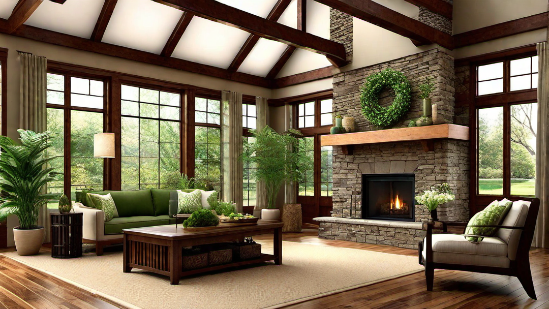 Incorporating Nature: Plants and Greenery in Craftsman Style Great Rooms