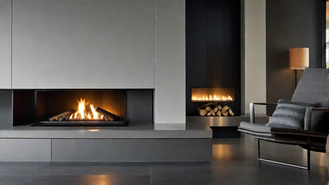 Industrial Charm: Steel and Concrete Contemporary Fireplace