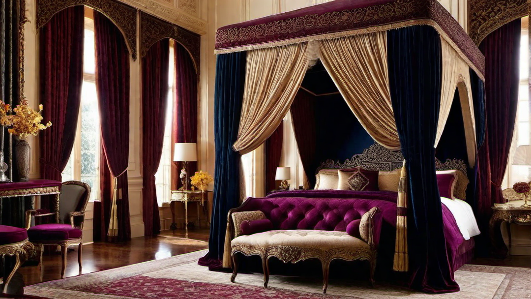 Lavish Drapery: Floor-Length Curtains and Canopy Beds
