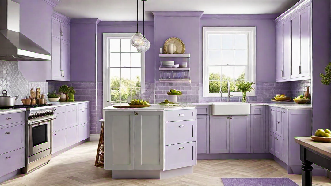Lively Lavender: Soft and Nurturing Hues for Kitchen Walls