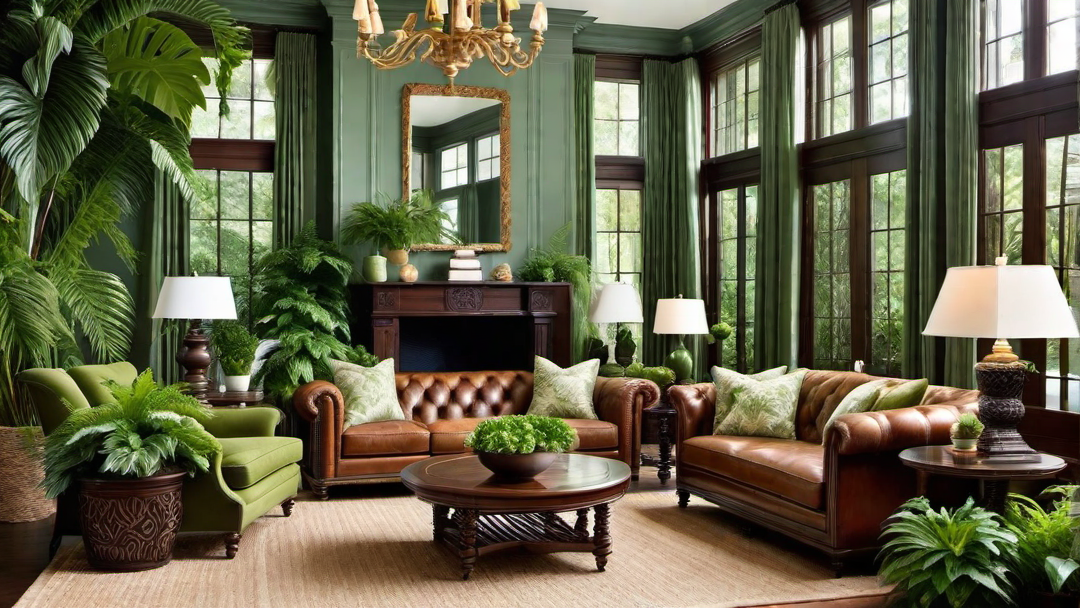 Lush Greenery: Bringing Nature Indoors in Colonial Living Room