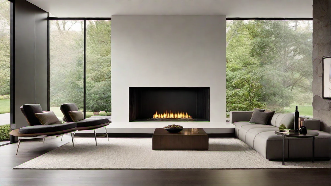 Luxurious Warmth: Contemporary Fireplace with Built-in Seating