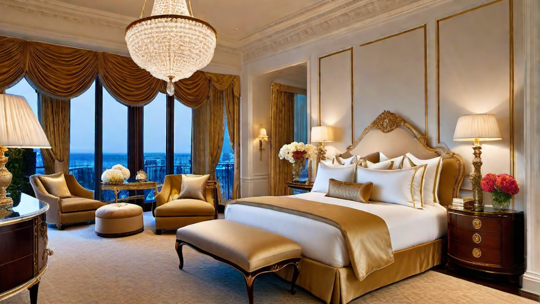 Luxury Haven: Opulent Guest Room with Plush Furnishings