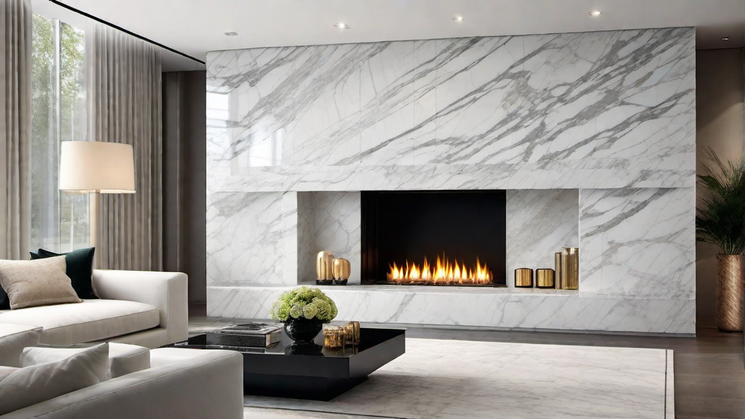 Luxury Statement: Marble Clad Modern Fireplace