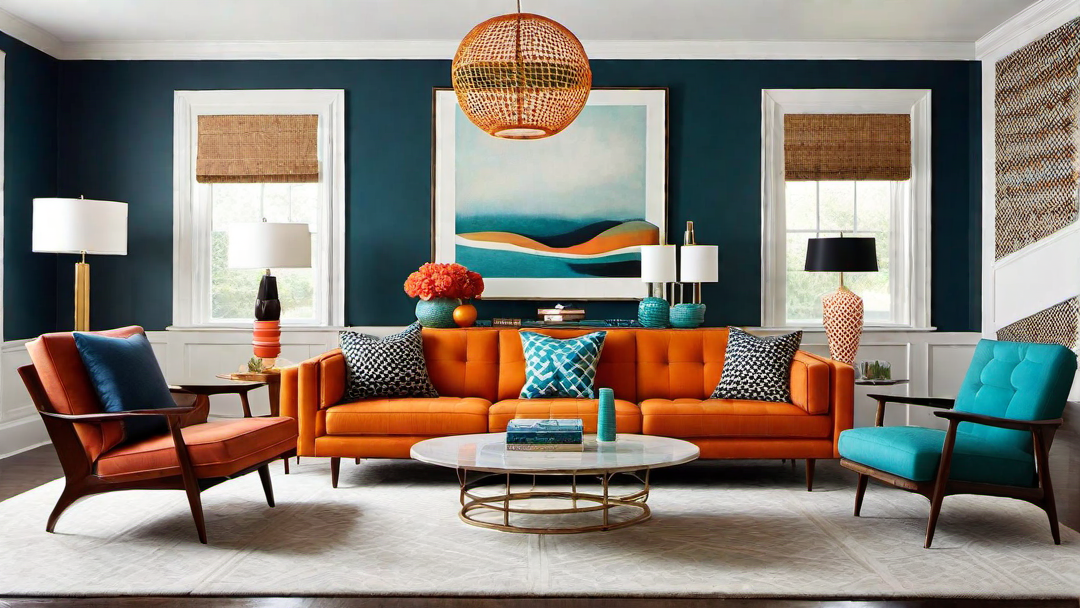 Mid-Century Modern: Vibrant Retro Living Room