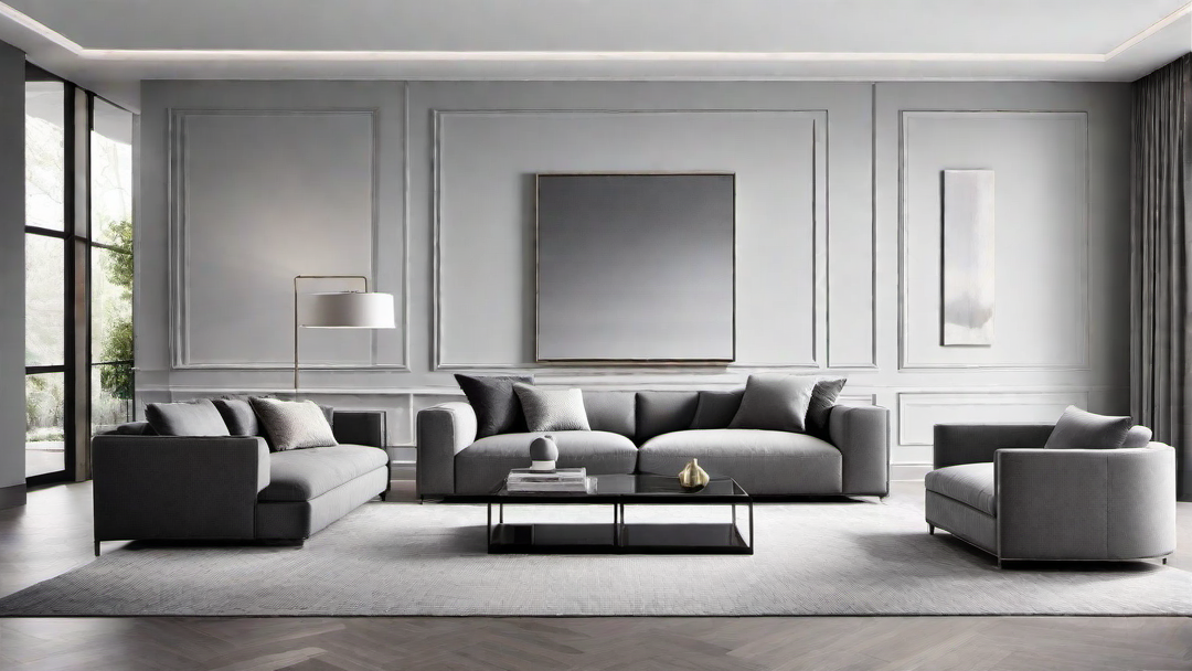 Minimalist Charm: Grey Room with Clean Lines and Sleek Furniture
