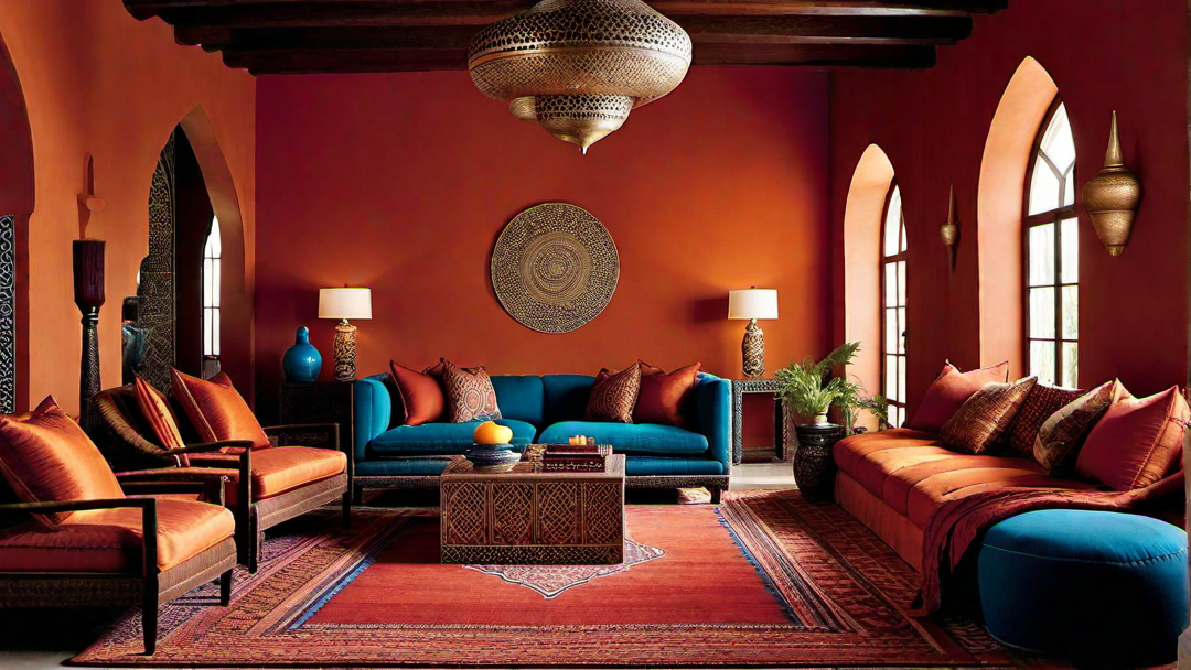 Moroccan Magic: Rich Colors and Textures for an Exotic Living Room