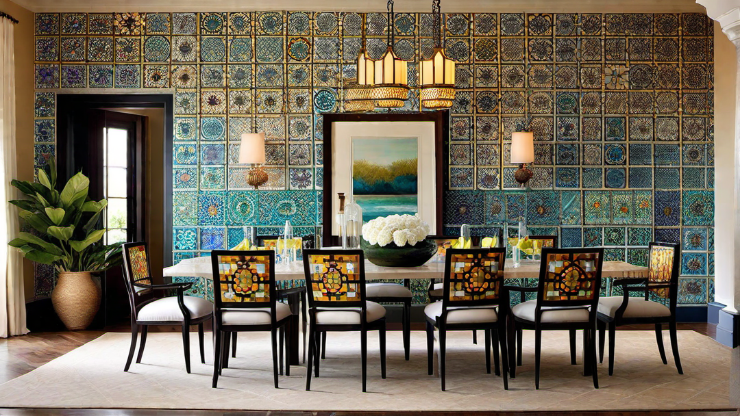 Mosaic Magic: Mediterranean Inspired Tile Work in a Dining Room