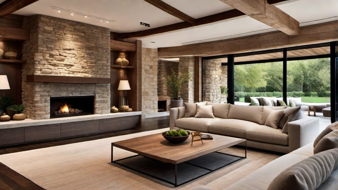 Natural Elements: Integrating Wood and Stone in Gleaming Living Rooms